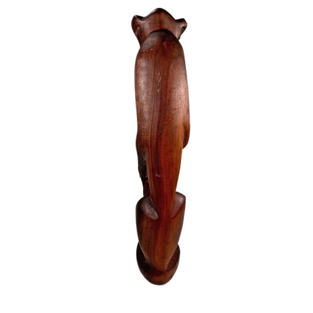 Vtg Hand Carved Wood Monkey Figurine Statue Totem Head Tribal Art READ - Picture 6 of 10